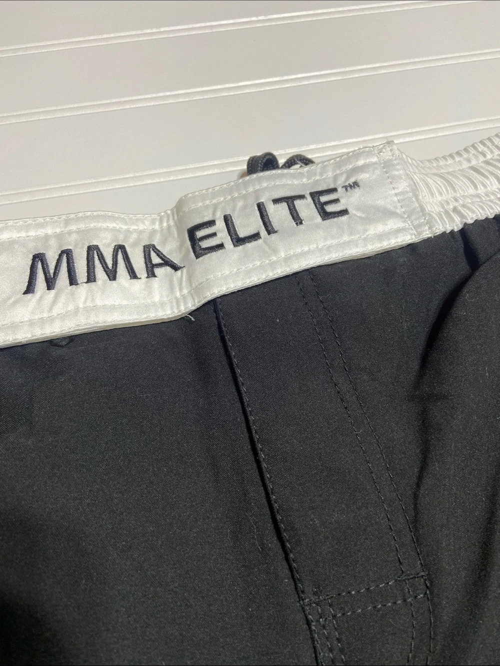 MMA Elite Men's Large Fight Shorts Black &‎ White Baggy Y2K Streetwear